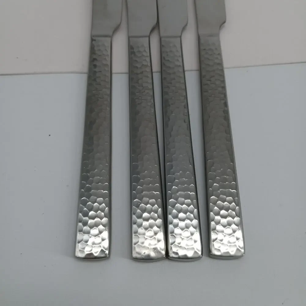 4X BK Splendide 18/10 Stainless Butter Dinner Knives Hammered Mali David Shaw